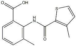 3-methyl-2-{[(3-methylthien-2-yl)carbonyl]amino}benzoic acid Struktur