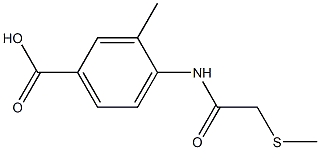 3-methyl-4-[2-(methylsulfanyl)acetamido]benzoic acid Struktur