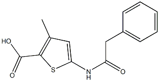 3-methyl-5-(2-phenylacetamido)thiophene-2-carboxylic acid Struktur