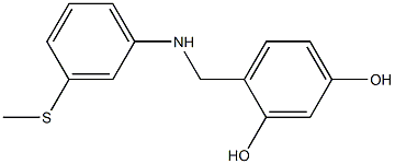 4-({[3-(methylsulfanyl)phenyl]amino}methyl)benzene-1,3-diol Struktur