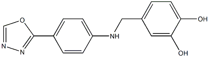 4-({[4-(1,3,4-oxadiazol-2-yl)phenyl]amino}methyl)benzene-1,2-diol Struktur