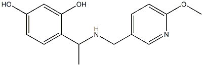 4-(1-{[(6-methoxypyridin-3-yl)methyl]amino}ethyl)benzene-1,3-diol Struktur