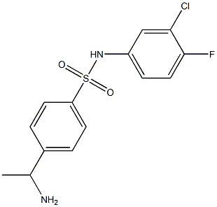 4-(1-aminoethyl)-N-(3-chloro-4-fluorophenyl)benzene-1-sulfonamide Struktur