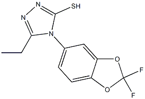 4-(2,2-difluoro-2H-1,3-benzodioxol-5-yl)-5-ethyl-4H-1,2,4-triazole-3-thiol Struktur