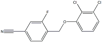 4-(2,3-dichlorophenoxymethyl)-3-fluorobenzonitrile Struktur