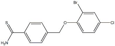 4-(2-bromo-4-chlorophenoxymethyl)benzene-1-carbothioamide Struktur