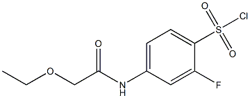 4-(2-ethoxyacetamido)-2-fluorobenzene-1-sulfonyl chloride Struktur