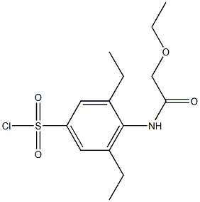 4-(2-ethoxyacetamido)-3,5-diethylbenzene-1-sulfonyl chloride Struktur