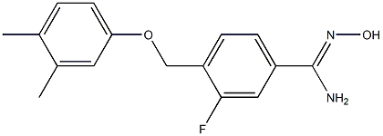 4-(3,4-dimethylphenoxymethyl)-3-fluoro-N'-hydroxybenzene-1-carboximidamide Struktur