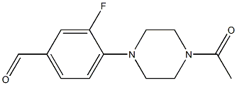 4-(4-acetylpiperazin-1-yl)-3-fluorobenzaldehyde Struktur