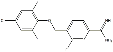 4-(4-chloro-2,6-dimethylphenoxymethyl)-3-fluorobenzene-1-carboximidamide Struktur