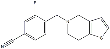 4-(6,7-dihydrothieno[3,2-c]pyridin-5(4H)-ylmethyl)-3-fluorobenzonitrile Struktur