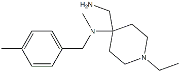 4-(aminomethyl)-1-ethyl-N-methyl-N-[(4-methylphenyl)methyl]piperidin-4-amine Struktur