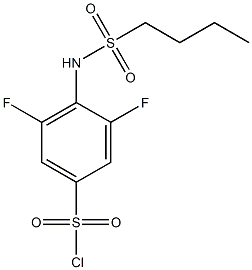 4-(butane-1-sulfonamido)-3,5-difluorobenzene-1-sulfonyl chloride Struktur