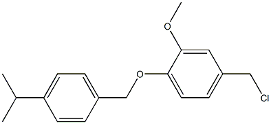 4-(chloromethyl)-2-methoxy-1-{[4-(propan-2-yl)phenyl]methoxy}benzene Struktur