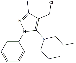 4-(chloromethyl)-3-methyl-1-phenyl-N,N-dipropyl-1H-pyrazol-5-amine Struktur