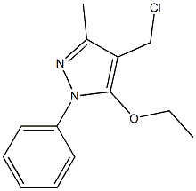 4-(chloromethyl)-5-ethoxy-3-methyl-1-phenyl-1H-pyrazole Struktur