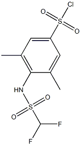 4-(difluoromethanesulfonamido)-3,5-dimethylbenzene-1-sulfonyl chloride Struktur