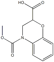 4-(methoxycarbonyl)-3,4-dihydro-2H-1,4-benzoxazine-2-carboxylic acid Struktur