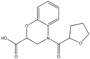 4-(tetrahydrofuran-2-ylcarbonyl)-3,4-dihydro-2H-1,4-benzoxazine-2-carboxylic acid Struktur