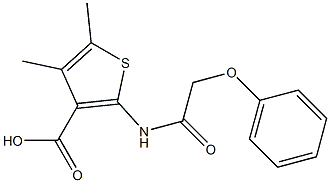 4,5-dimethyl-2-(2-phenoxyacetamido)thiophene-3-carboxylic acid Struktur