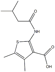 4,5-dimethyl-2-[(3-methylbutanoyl)amino]thiophene-3-carboxylic acid Struktur