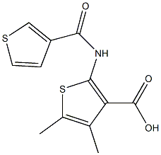 4,5-dimethyl-2-[(thien-3-ylcarbonyl)amino]thiophene-3-carboxylic acid Struktur