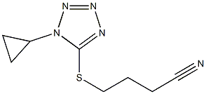 4-[(1-cyclopropyl-1H-1,2,3,4-tetrazol-5-yl)sulfanyl]butanenitrile Struktur