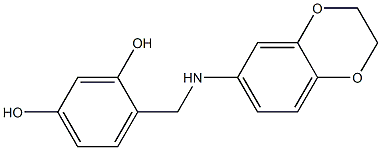 4-[(2,3-dihydro-1,4-benzodioxin-6-ylamino)methyl]benzene-1,3-diol Struktur