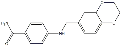 4-[(2,3-dihydro-1,4-benzodioxin-6-ylmethyl)amino]benzamide Struktur