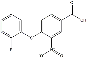 4-[(2-fluorophenyl)sulfanyl]-3-nitrobenzoic acid Struktur