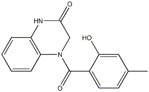 4-[(2-hydroxy-4-methylphenyl)carbonyl]-1,2,3,4-tetrahydroquinoxalin-2-one Struktur