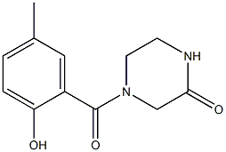 4-[(2-hydroxy-5-methylphenyl)carbonyl]piperazin-2-one Struktur