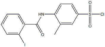 4-[(2-iodobenzene)amido]-3-methylbenzene-1-sulfonyl chloride Struktur