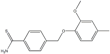 4-[(2-methoxy-4-methylphenoxy)methyl]benzenecarbothioamide Struktur