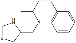 4-[(2-methyl-1,2,3,4-tetrahydroquinolin-1-yl)methyl]-1,3-thiazolidine Struktur