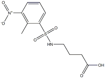 4-[(2-methyl-3-nitrobenzene)sulfonamido]butanoic acid Struktur