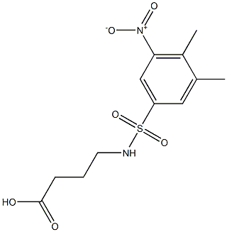 4-[(3,4-dimethyl-5-nitrobenzene)sulfonamido]butanoic acid Struktur