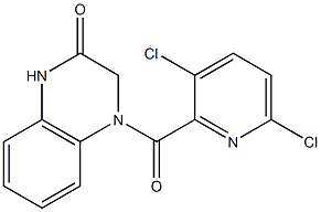 4-[(3,6-dichloropyridin-2-yl)carbonyl]-1,2,3,4-tetrahydroquinoxalin-2-one Struktur