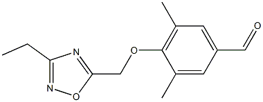 4-[(3-ethyl-1,2,4-oxadiazol-5-yl)methoxy]-3,5-dimethylbenzaldehyde Struktur