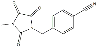 4-[(3-methyl-2,4,5-trioxoimidazolidin-1-yl)methyl]benzonitrile Struktur