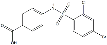 4-[(4-bromo-2-chlorobenzene)sulfonamido]benzoic acid Struktur