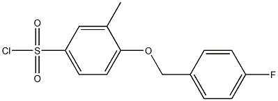 4-[(4-fluorophenyl)methoxy]-3-methylbenzene-1-sulfonyl chloride Struktur