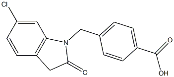 4-[(6-chloro-2-oxo-2,3-dihydro-1H-indol-1-yl)methyl]benzoic acid Struktur