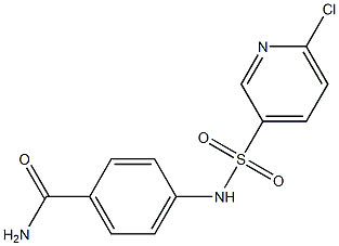 4-[(6-chloropyridine-3-)sulfonamido]benzamide Struktur