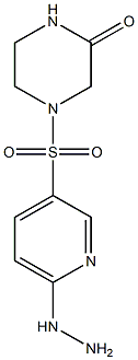 4-[(6-hydrazinylpyridine-3-)sulfonyl]piperazin-2-one Struktur