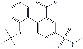 4-[(methylamino)sulfonyl]-2'-(trifluoromethoxy)-1,1'-biphenyl-2-carboxylic acid Struktur