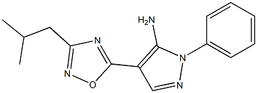 4-[3-(2-methylpropyl)-1,2,4-oxadiazol-5-yl]-1-phenyl-1H-pyrazol-5-amine Struktur