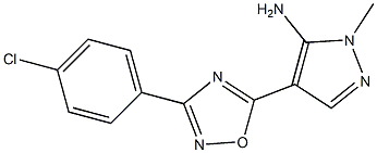 4-[3-(4-chlorophenyl)-1,2,4-oxadiazol-5-yl]-1-methyl-1H-pyrazol-5-amine Struktur