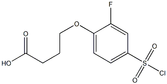 4-[4-(chlorosulfonyl)-2-fluorophenoxy]butanoic acid Struktur